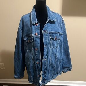 Women’s Pink oversized Blue Denim Jacket
